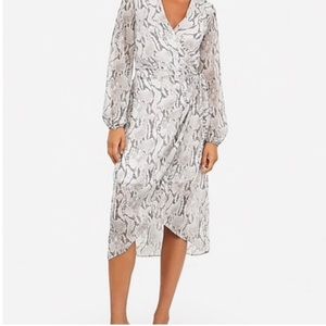 Express Snake Print Midi Wrap Dress Size XL